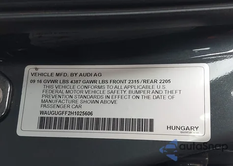 2017 Audi A3 2.0T Premium из США, поврежденный, VIN WAUGUGFF2H1025606